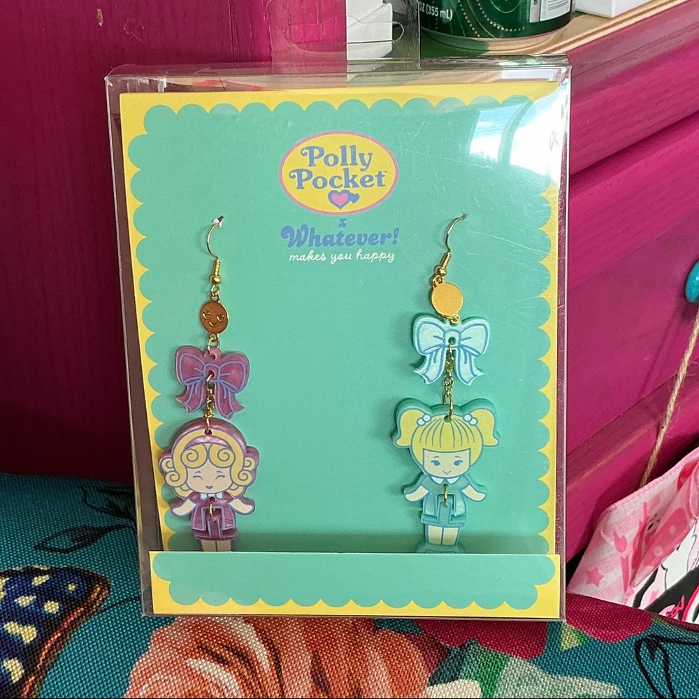 POLLY POCKET BFF HINGED LAYERED ACRYLIC EARRINGS